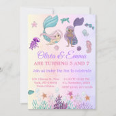 Invitation Mermaigre et Pirates de Cute Twins Fête d'annivers (Devant)