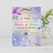 Invitation Mermaigre et Pirates de Cute Twins Fête d'annivers (Debout devant)