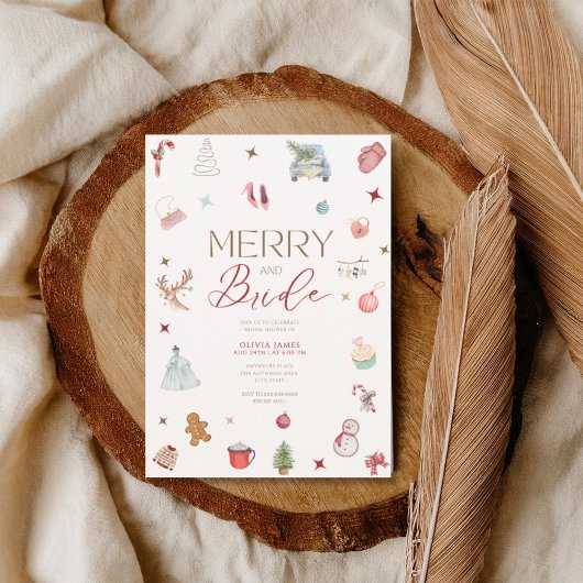 Invitation Merry and bride Christmas bridal shower