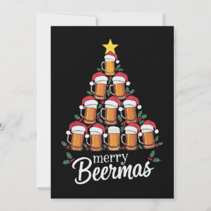 Invitation Merry Beermas Tasse à Bière Sapin de Noël Chapeau 