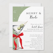 Invitation Merry & Bride Martini Noël Réception de Mariage (Devant)