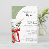 Invitation Merry & Bride Martini Noël Réception de Mariage (Debout devant)