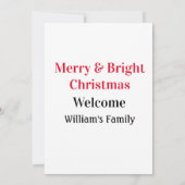 Invitation Merry Bright Christmas ajouter nom de famille bien (Dos)