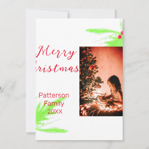 Invitation Merry Bright Christmas ajouter nom de famille bien
