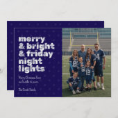 Invitation Merry & Bright & Friday Night Lights Photo Card (Devant / Derrière)