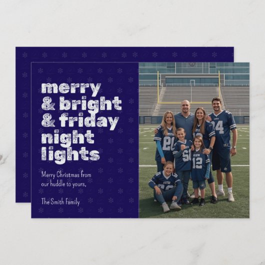 Invitation Merry & Bright & Friday Night Lights Photo Card (Devant / Derrière)