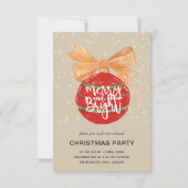 Invitation Merry & Bright l Festive Red Mistletoe Holiday (Devant)