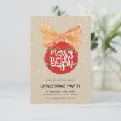 Invitation Merry & Bright l Festive Red Mistletoe Holiday (Debout devant)