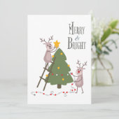 Invitation Merry & Bright Reindeer (Debout devant)