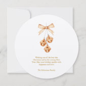 Invitation Merry & Bright Round Christmas Card with Bells (Dos)