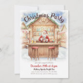 Invitation Merry & Bright Santa Cocktail Bar Christmas (Devant)
