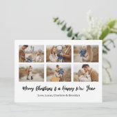Invitation Merry Christmas 6 Photo Collage  (Debout devant)