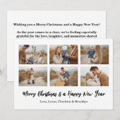 Invitation Merry Christmas 6 Photo Collage  (Devant / Derrière)