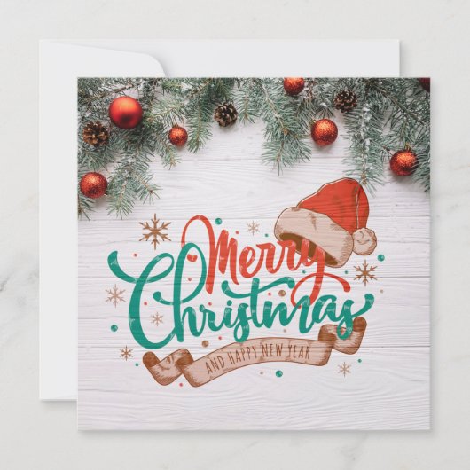 Invitation Merry Christmas And Happy New Year (Devant)