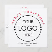 Invitation Merry Christmas Business Logo Société Kraft (Devant / Derrière)