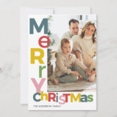 Invitation Merry Christmas Colorful Photo (Devant)