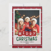 Invitation Merry Christmas Cute Family Photo Card (Devant)