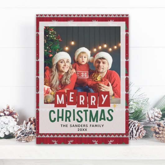 Invitation Merry Christmas Cute Family Photo Card