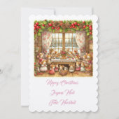 Invitation Merry Christmas family mouses illustration (Devant)