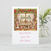Invitation Merry Christmas family mouses illustration (Debout devant)