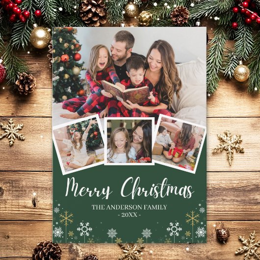 Invitation Merry Christmas Modern Photo Family