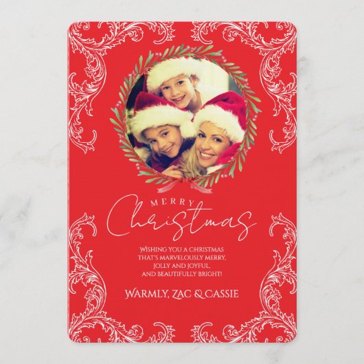 Invitation Merry Christmas Personalized Photo Card (Devant)