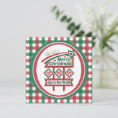 Invitation Merry Christmas Retro Marquee - Joy to the World (Debout devant)