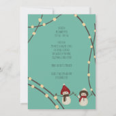 Invitation Merry Christmas Snowman Duo– Winter Lights on Teal (Dos)