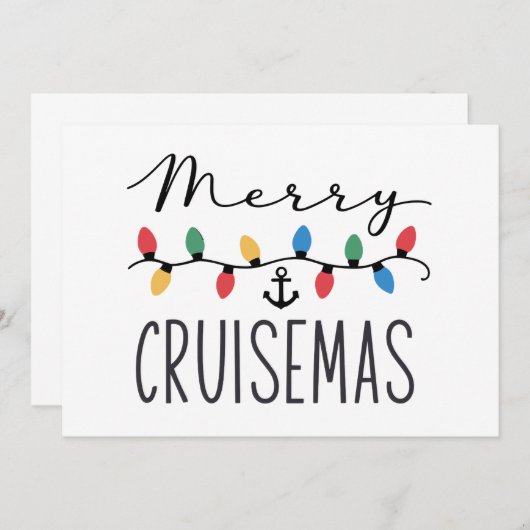 Invitation Merry Cruisemas Famille Noël Croisière (Devant / Derrière)