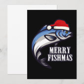 Invitation Merry Fishmas Fishing Fishermen Venin de Christma (Devant / Derrière)