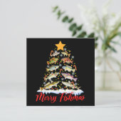 Invitation Merry Fishmas Funky Christmas Tree Lights Fish Fis (Debout devant)