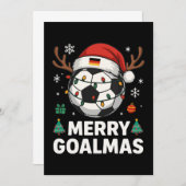 Invitation Merry Goalmas - Funny Soccer Christmas (Devant / Derrière)