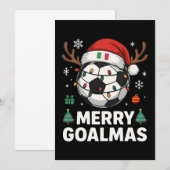 Invitation Merry Goalmas Italy - Funny Soccer Christmas (Devant / Derrière)