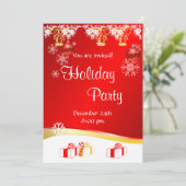 Invitation Merry Holiday Party on rouge (Debout devant)