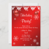 Invitation Merry Holiday Party on rouge (Dos)