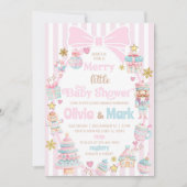 Invitation Merry little baby shower Christmas invitation. (Devant)