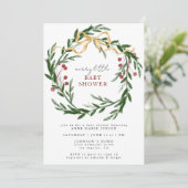 Invitation Merry Little Baby Shower Winter Botanical & Gold (Debout devant)