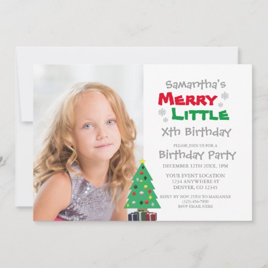 Invitation Merry Little Birthday (Devant)