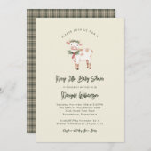 Invitation Merry Little Christmas Rustic Baby Shower  (Devant / Derrière)