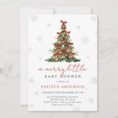 Invitation Merry Little Christmas Tree Baby Shower (Devant)