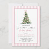 Invitation Merry Little Christmas Tree Baby Shower (Devant)