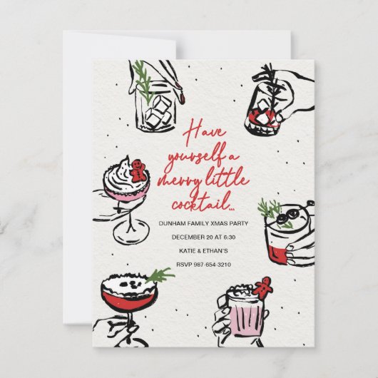 Invitation Merry Little Cocktail l Festive Noël Party (Devant)