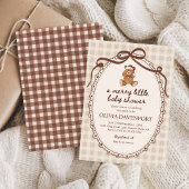 Invitation Merry Little Teddy Bear Christmas Baby Shower