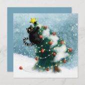 Invitation Merry Mischief – Curious Cat  (Devant / Derrière)