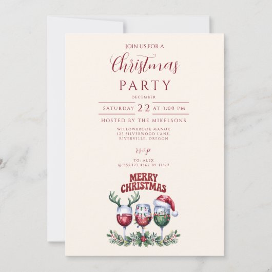 Invitation Merry Wine Christmas (Devant)