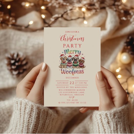 Invitation Merry Woofmas Dog Christmas