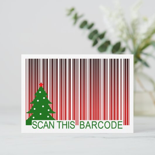 Invitation MERRY XMAS : scanner ce code barre (Debout devant)
