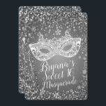Invitation Merveilles d'hiver Argent Masquerade Sweet 16 Part<br><div class="desc">Personnaliser pour votre événement</div>