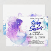 Invitation Merveilles sous-marines : Baby shower de sirène (Devant / Derrière)