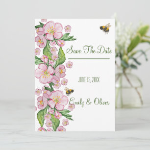 Invitation Merveilleuse aquarelle fleurs de pommier et е е